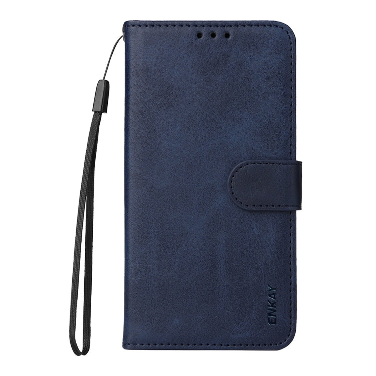For Galaxy S25 5G ENKAY Card Wallet Calf Texture Leather Phone Case with Screen Film
