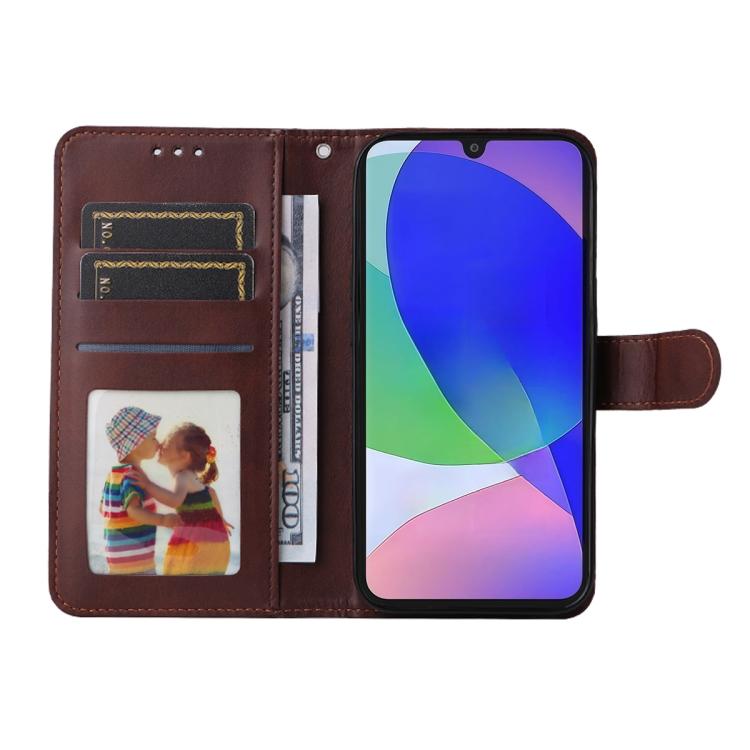 For Galaxy F16 / M16 ENKAY Card Wallet Calf Texture Leather Phone Case with Screen Film