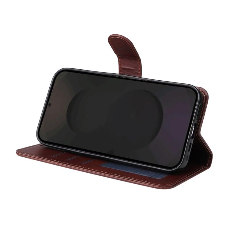 For Galaxy S25 FE 5G ENKAY Card Wallet Calf Texture Leather Phone Case with Screen Film