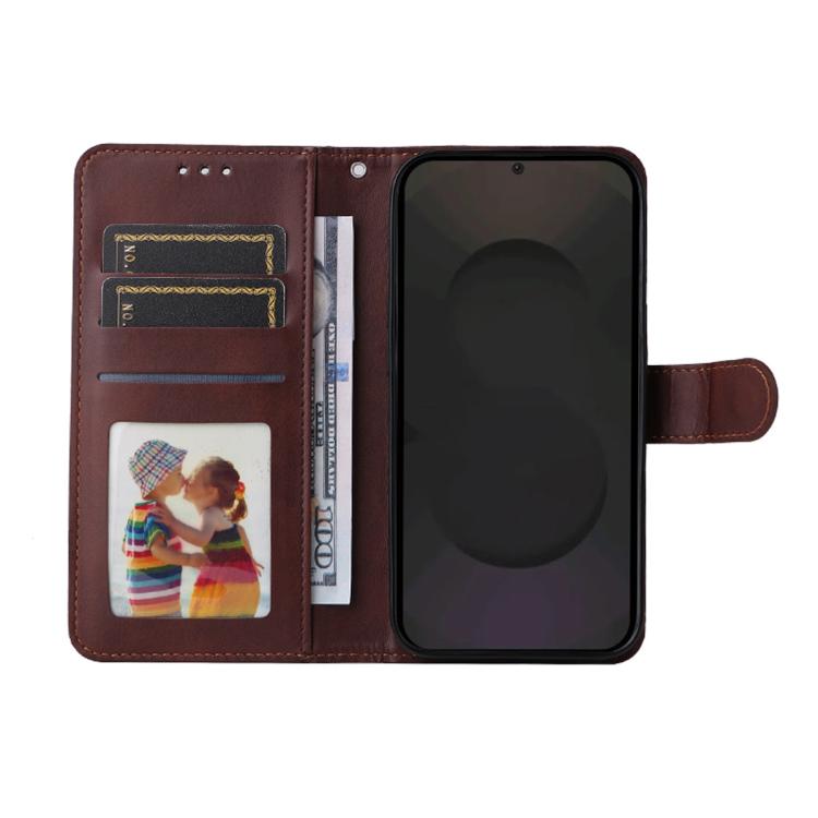 For Galaxy S25 FE 5G ENKAY Card Wallet Calf Texture Leather Phone Case with Screen Film