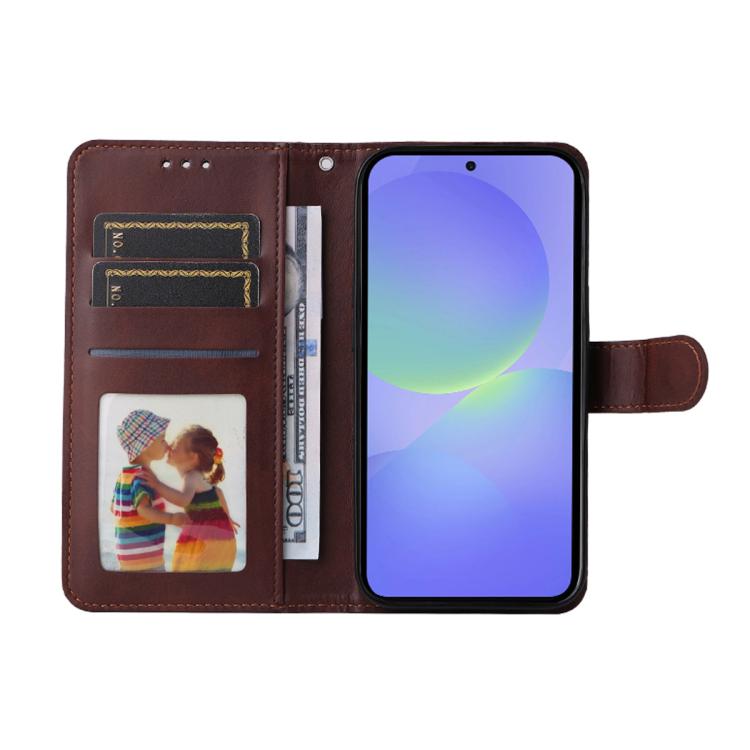For Galaxy A37 5G ENKAY Card Wallet Calf Texture Leather Phone Case with Screen Film
