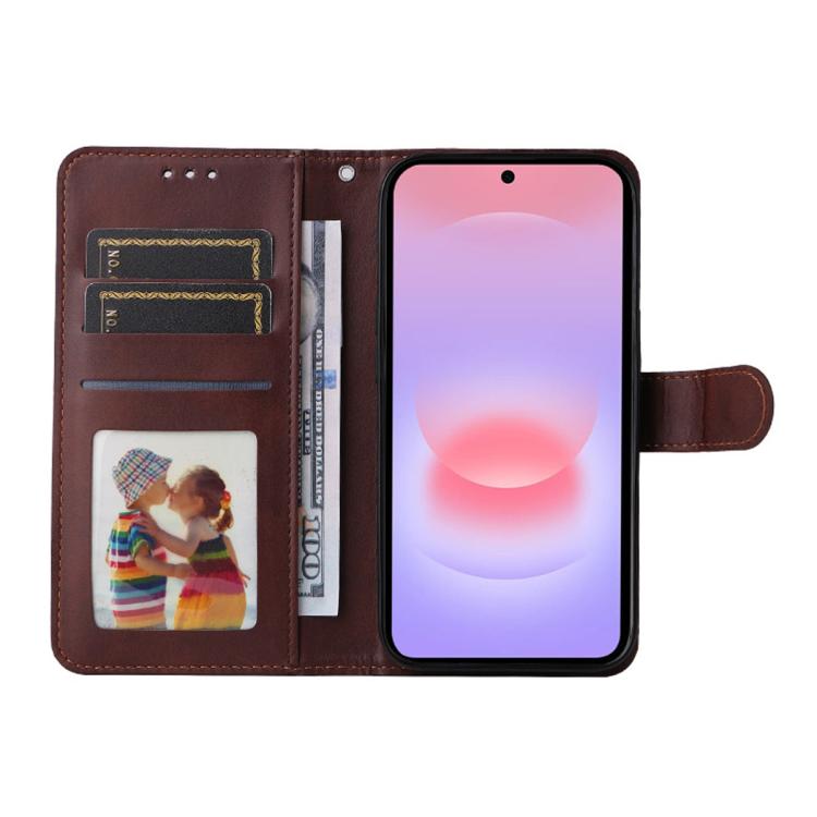 For Galaxy A27 5G ENKAY Card Wallet Calf Texture Leather Phone Case with Screen Film