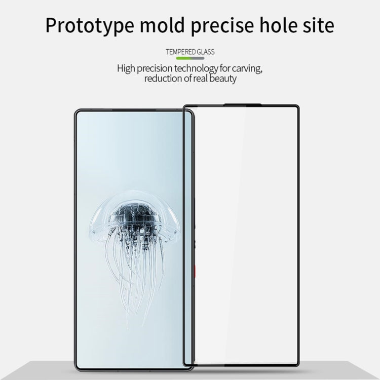 For ZTE nubia Red Magic 10 Pro PINWUYO 9H 3D Curved Full Screen Explosion-proof Tempered Glass Film - Black