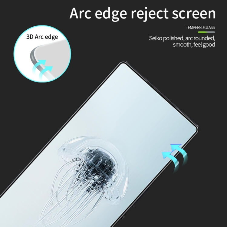 For ZTE nubia Red Magic 10 Pro PINWUYO 9H 3D Curved Full Screen Explosion-proof Tempered Glass Film - Black