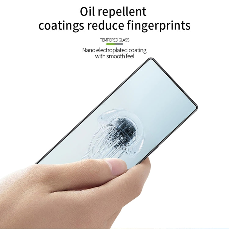 For ZTE nubia Red Magic 10 Pro PINWUYO 9H 3D Curved Full Screen Explosion-proof Tempered Glass Film - Black