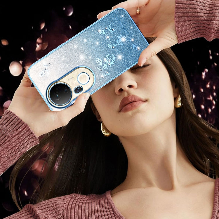For vivo S20 Pro Gradient Glitter Flower All-inclusive Phone Case