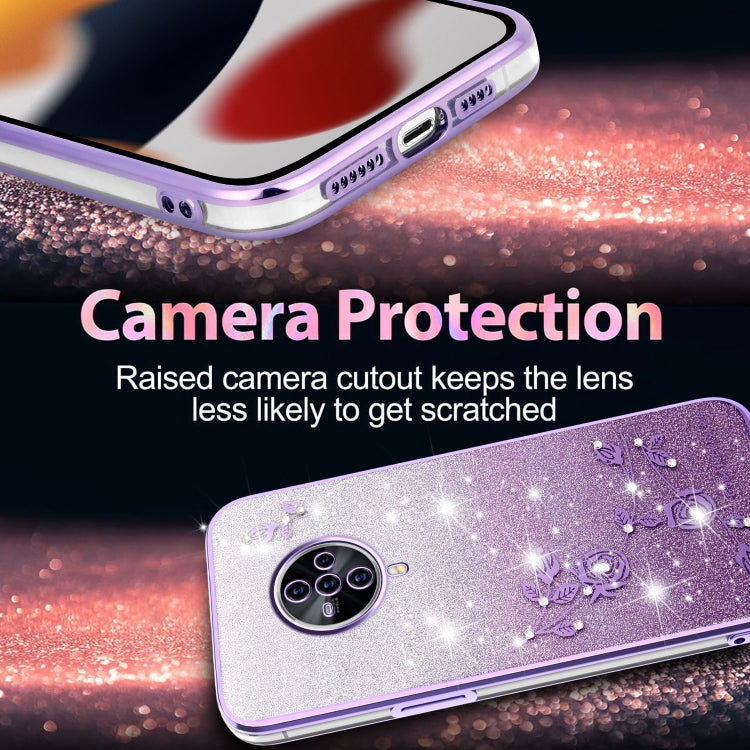 For vivo S6 Gradient Glitter Flower All-inclusive Phone Case