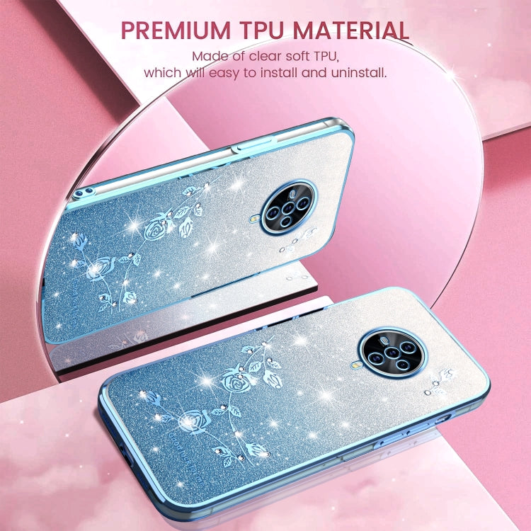 For vivo S6 Gradient Glitter Flower All-inclusive Phone Case