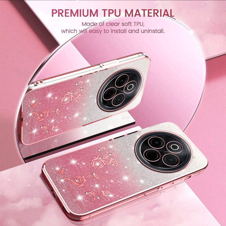 For vivo Y300 Pro Gradient Glitter Flower All-inclusive Phone Case