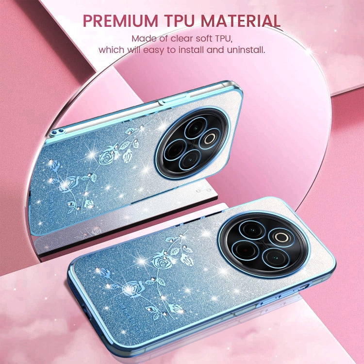 For vivo Y300 Pro Gradient Glitter Flower All-inclusive Phone Case