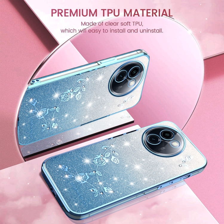 For vivo Y200i Gradient Glitter Flower All-inclusive Phone Case