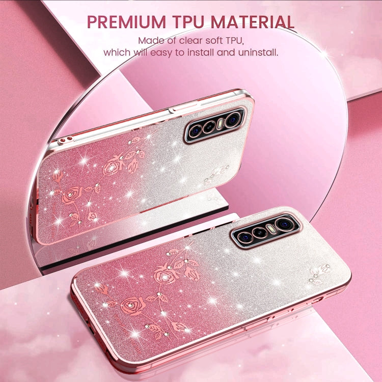 For vivo S7e Gradient Glitter Flower All-inclusive Phone Case