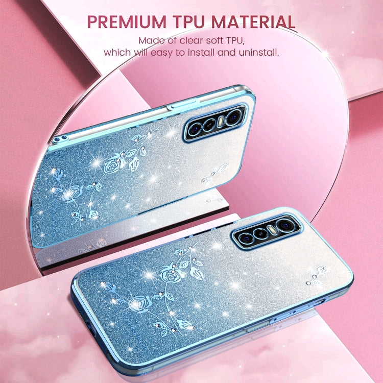For vivo S7e Gradient Glitter Flower All-inclusive Phone Case