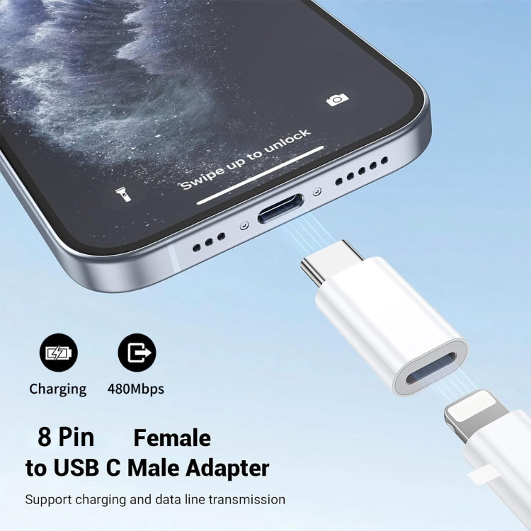 ENKAY ENK-AT121 Plastic 8 Pin to Type-C Data Transfer & Charging Adapter