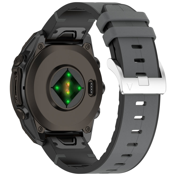 For Garmin Fenix 8 AMOLED 47mm Quick Release Buckle 22mm Silicone Leather Watch Band