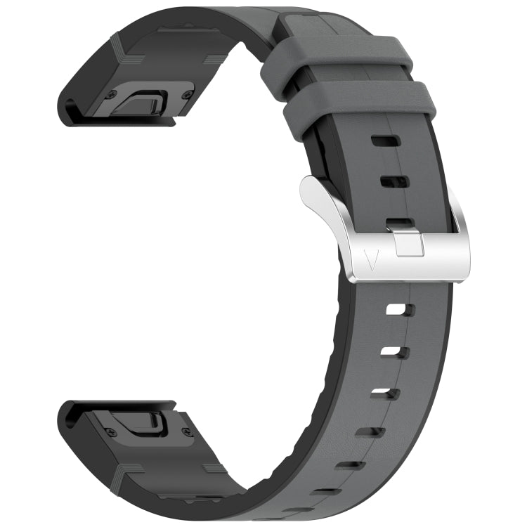 For Garmin Fenix 8 AMOLED 47mm Quick Release Buckle 22mm Silicone Leather Watch Band