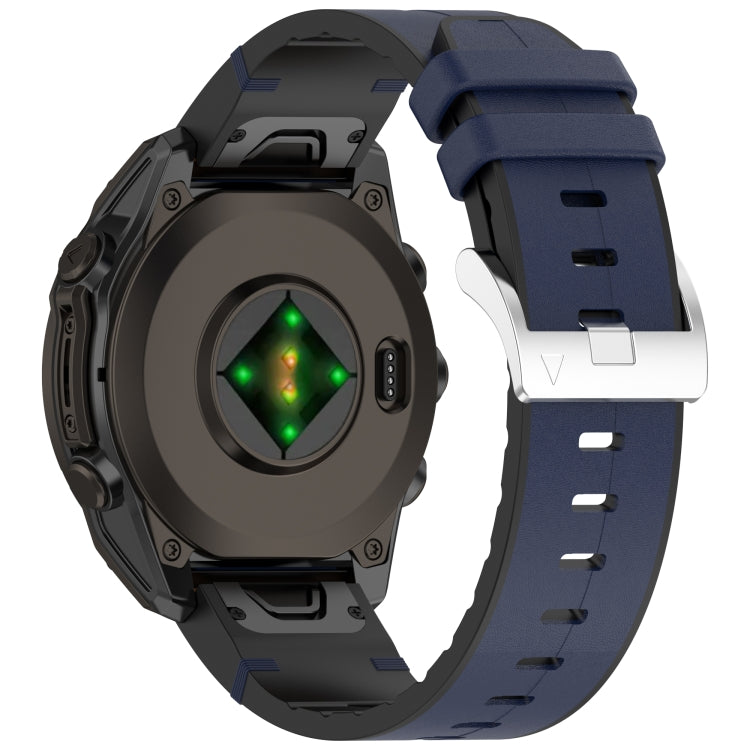 For Garmin  Fenix 8 AMOLED 51mm Quick Release Buckle 26mm Silicone Leather Watch Band