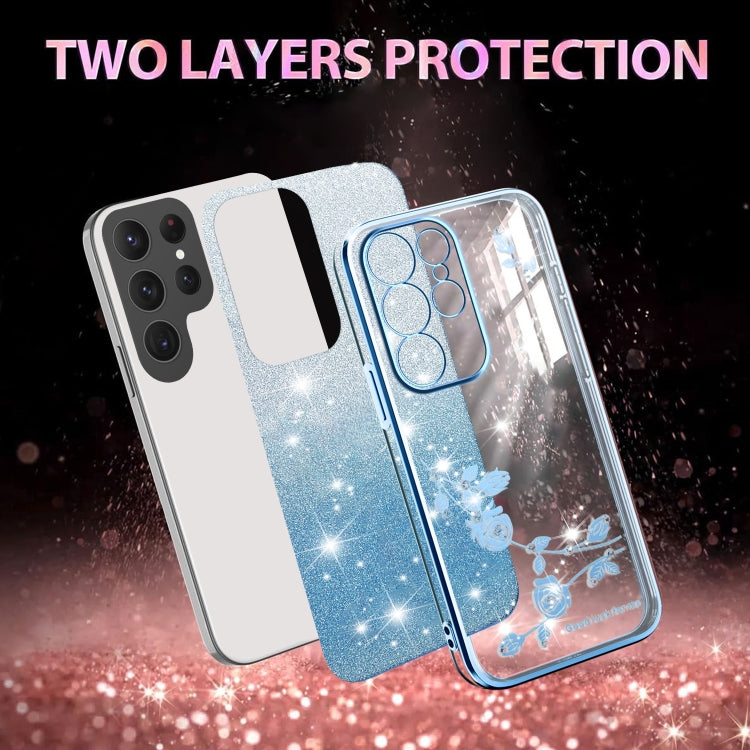 For Samsung Galaxy S24 Ultra 5G Gradient Glitter Flower All-inclusive Phone Case
