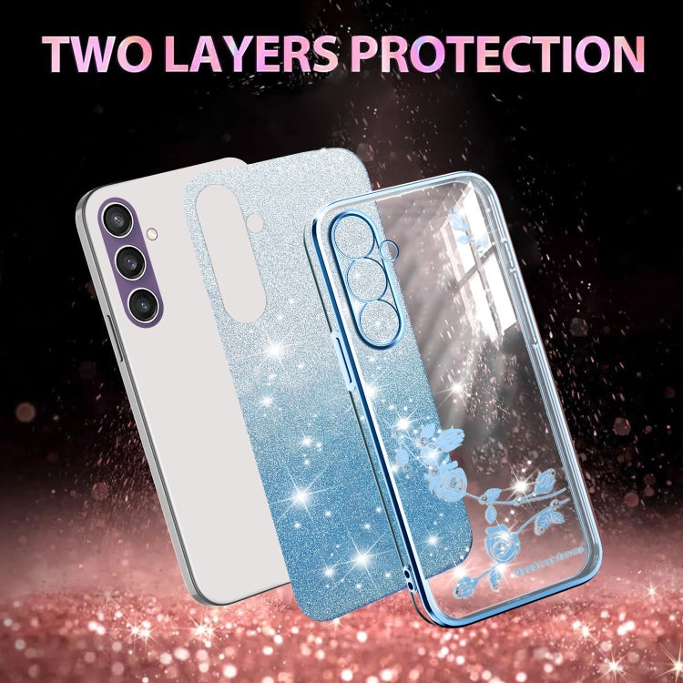 For Samsung Galaxy S23 FE 5G Gradient Glitter Flower All-inclusive Phone Case
