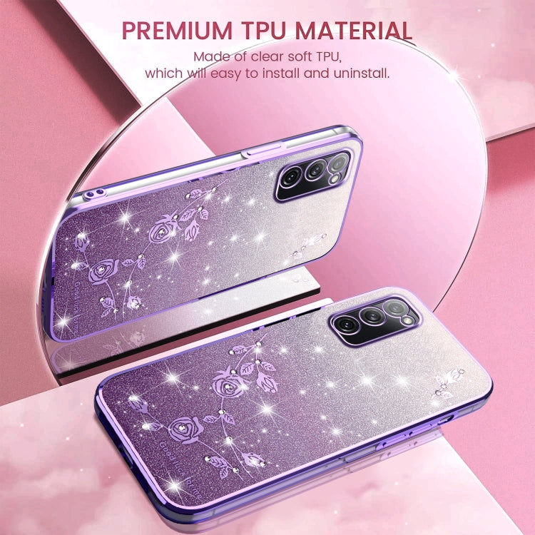 For Samsung Galaxy S20 FE Gradient Glitter Flower All-inclusive Phone Case