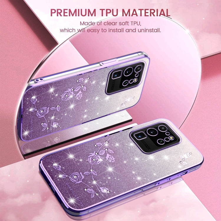 For Samsung Galaxy S20 Ultra Gradient Glitter Flower All-inclusive Phone Case