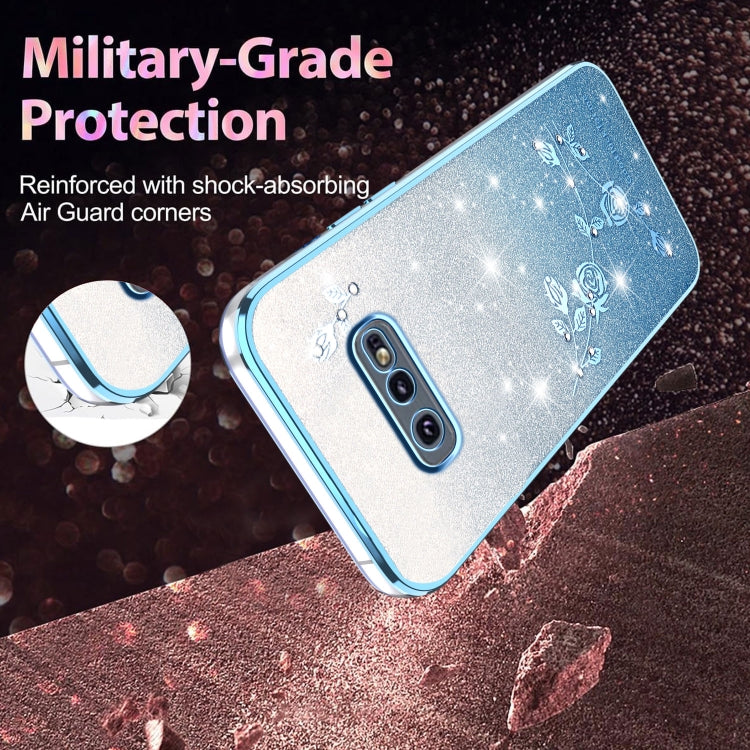 For Samsung Galaxy S10e Gradient Glitter Flower All-inclusive Phone Case