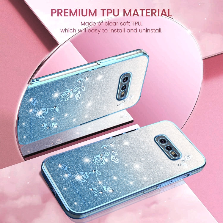 For Samsung Galaxy S10e Gradient Glitter Flower All-inclusive Phone Case