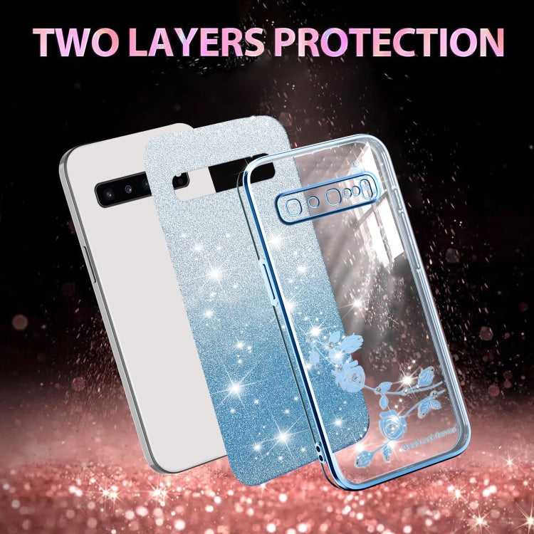 For Samsung Galaxy S10 5G Gradient Glitter Flower All-inclusive Phone Case