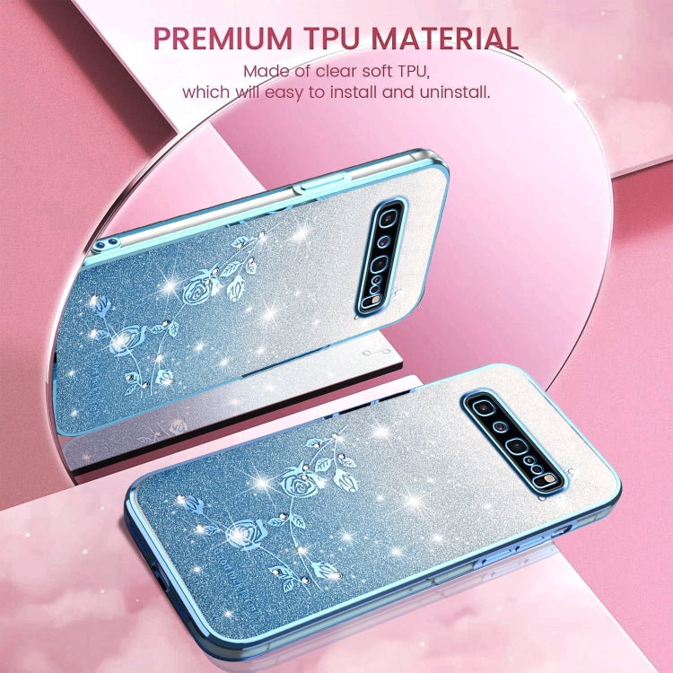 For Samsung Galaxy S10 5G Gradient Glitter Flower All-inclusive Phone Case