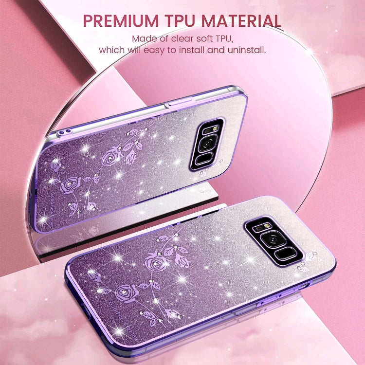 For Samsung Galaxy S8 Gradient Glitter Flower All-inclusive Phone Case