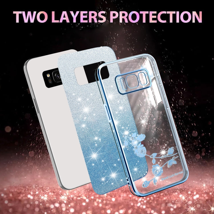 For Samsung Galaxy S8 Gradient Glitter Flower All-inclusive Phone Case