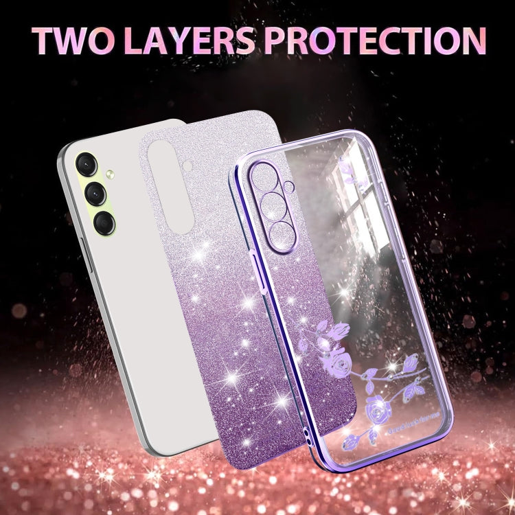 For Samsung Galaxy A16 5G Gradient Glitter Flower All-inclusive Phone Case