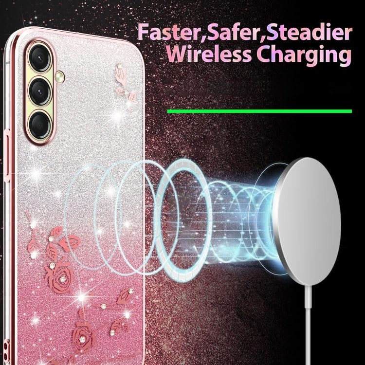 For Samsung Galaxy A16 5G Gradient Glitter Flower All-inclusive Phone Case