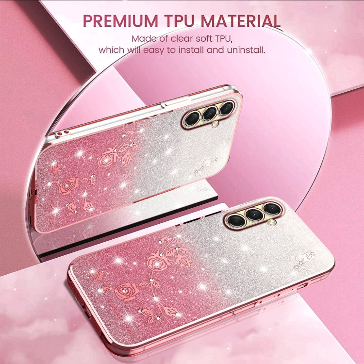 For Samsung Galaxy A16 5G Gradient Glitter Flower All-inclusive Phone Case
