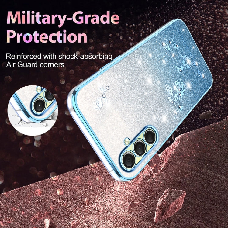 For Samsung Galaxy A16 5G Gradient Glitter Flower All-inclusive Phone Case