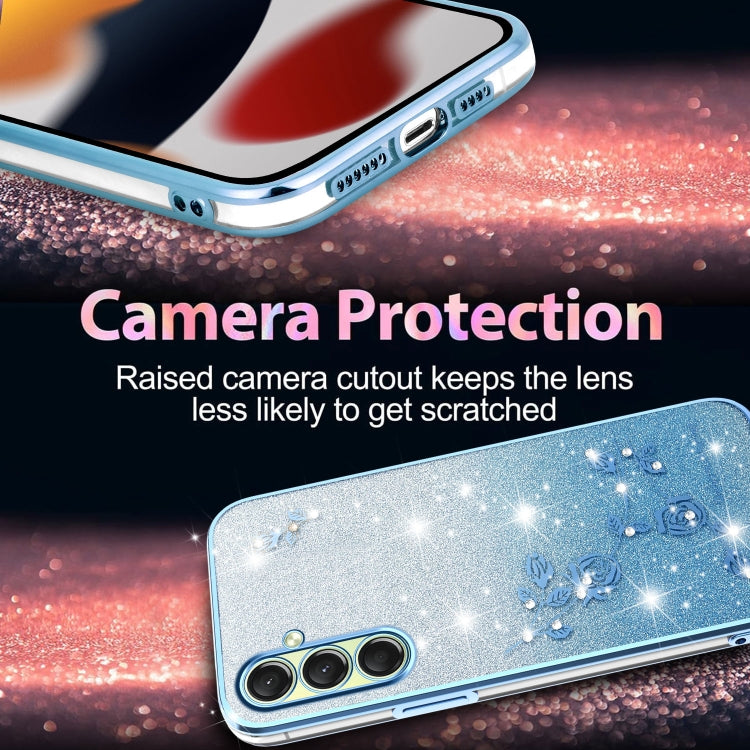 For Samsung Galaxy A16 5G Gradient Glitter Flower All-inclusive Phone Case
