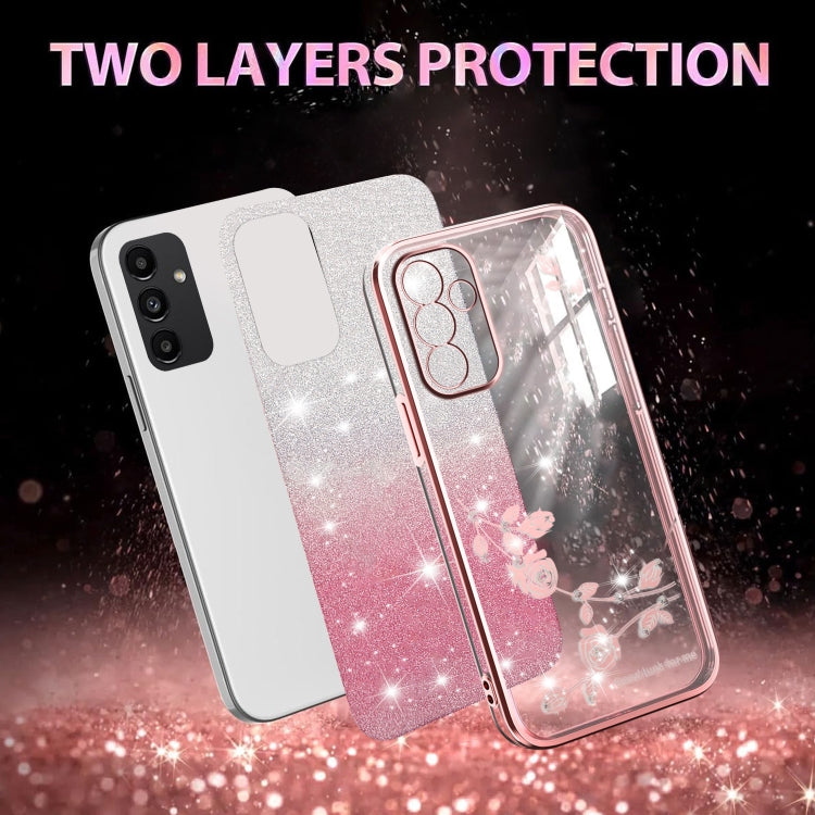 For Samsung Galaxy A13 5G Gradient Glitter Flower All-inclusive Phone Case