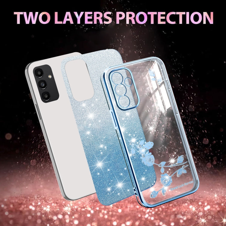 For Samsung Galaxy A13 5G Gradient Glitter Flower All-inclusive Phone Case
