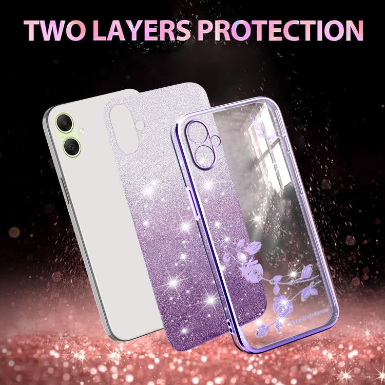 For Samsung Galaxy A06 4G Gradient Glitter Flower All-inclusive Phone Case