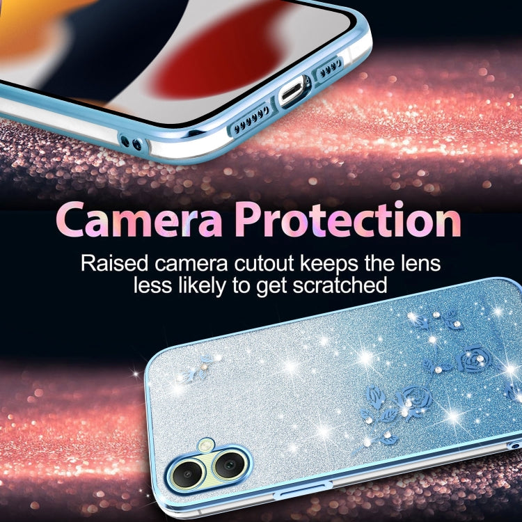 For Samsung Galaxy A06 4G Gradient Glitter Flower All-inclusive Phone Case