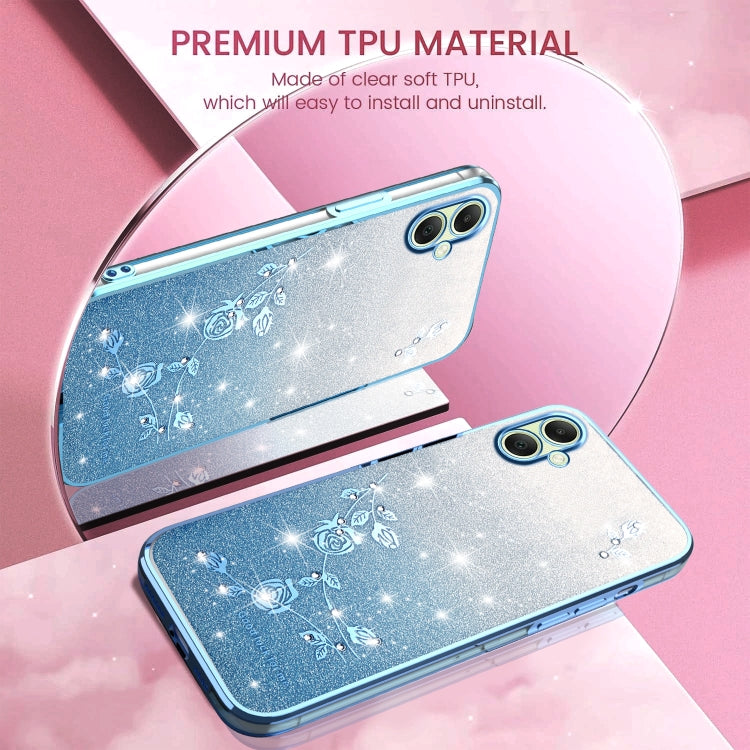 For Samsung Galaxy A06 4G Gradient Glitter Flower All-inclusive Phone Case