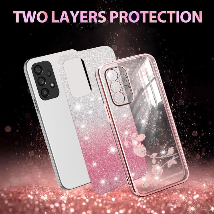 ForSamsung Galaxy A53 5G Gradient Glitter Flower All-inclusive Phone Case