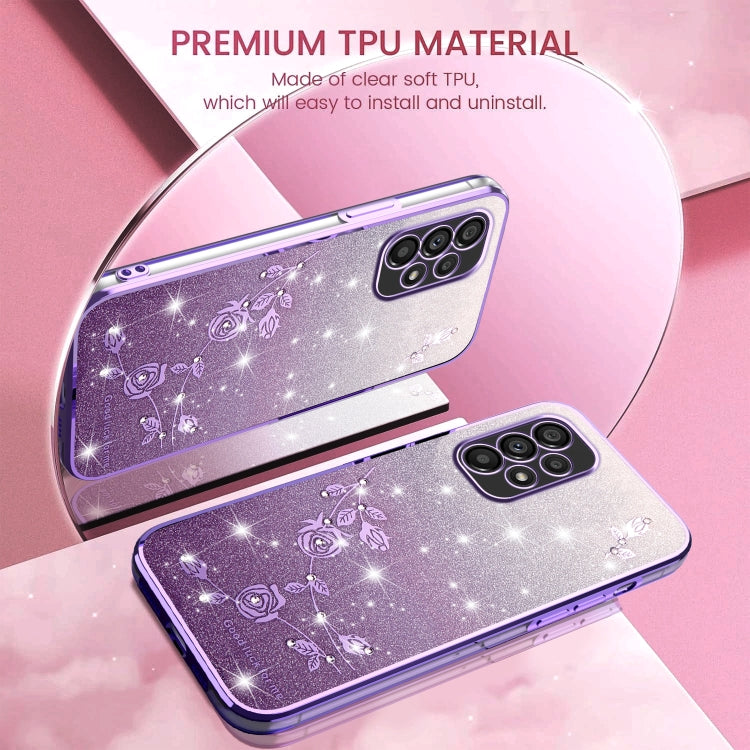 ForSamsung Galaxy A53 5G Gradient Glitter Flower All-inclusive Phone Case