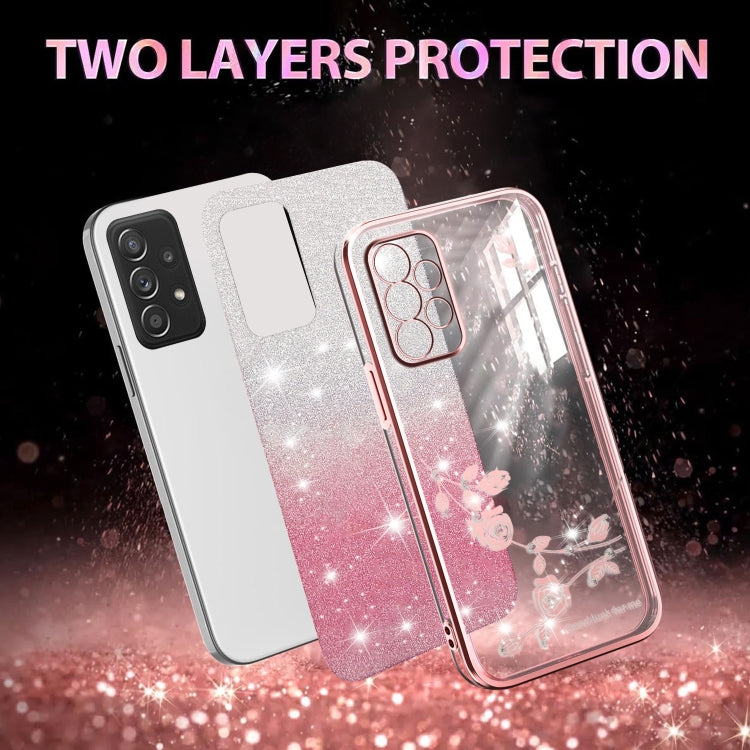 ForSamsung Galaxy A52 5G Gradient Glitter Flower All-inclusive Phone Case