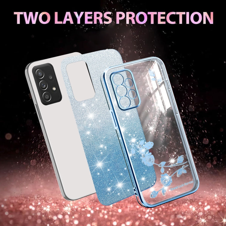 ForSamsung Galaxy A52 5G Gradient Glitter Flower All-inclusive Phone Case