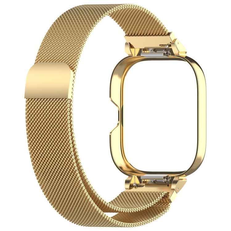 For Redmi Watch 5 Metal Frame Watch Case Integrated Milan Magnetic Steel Mesh Watch Band