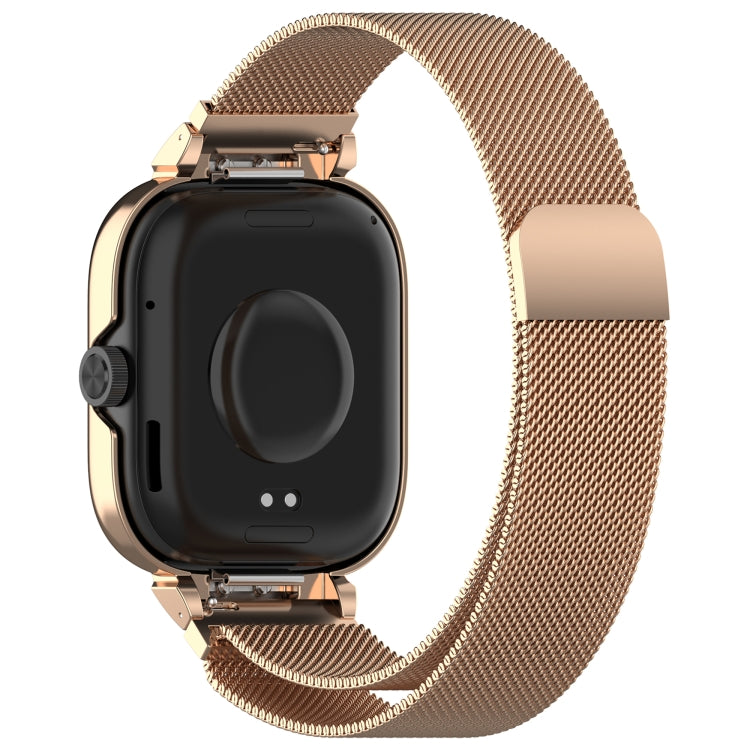 For Redmi Watch 5 Metal Frame Watch Case Integrated Milan Magnetic Steel Mesh Watch Band