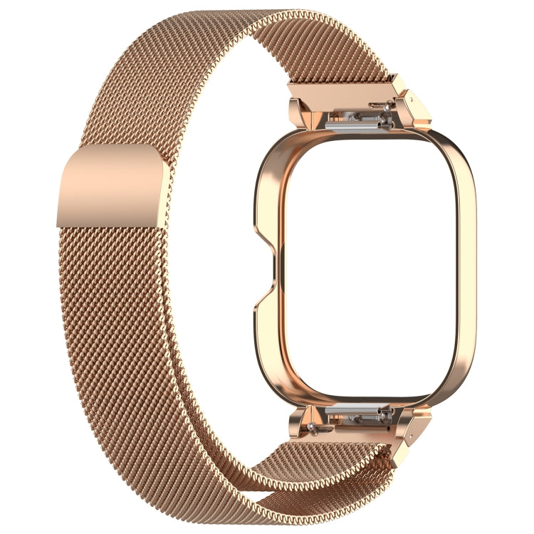 For Redmi Watch 5 Metal Frame Watch Case Integrated Milan Magnetic Steel Mesh Watch Band