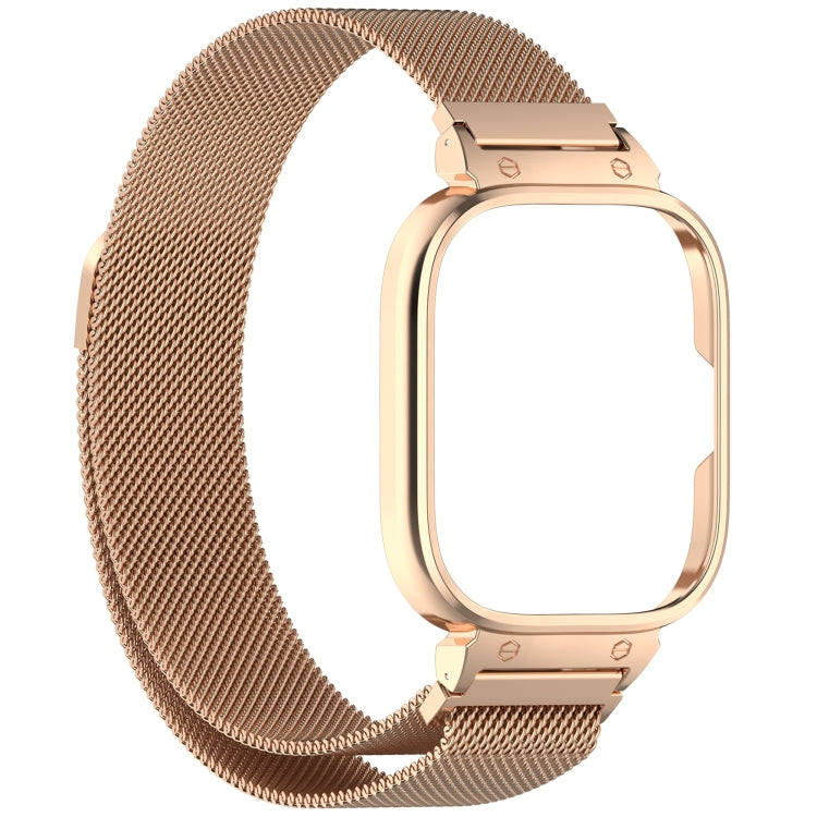 For Redmi Watch 5 Metal Frame Watch Case Integrated Milan Magnetic Steel Mesh Watch Band