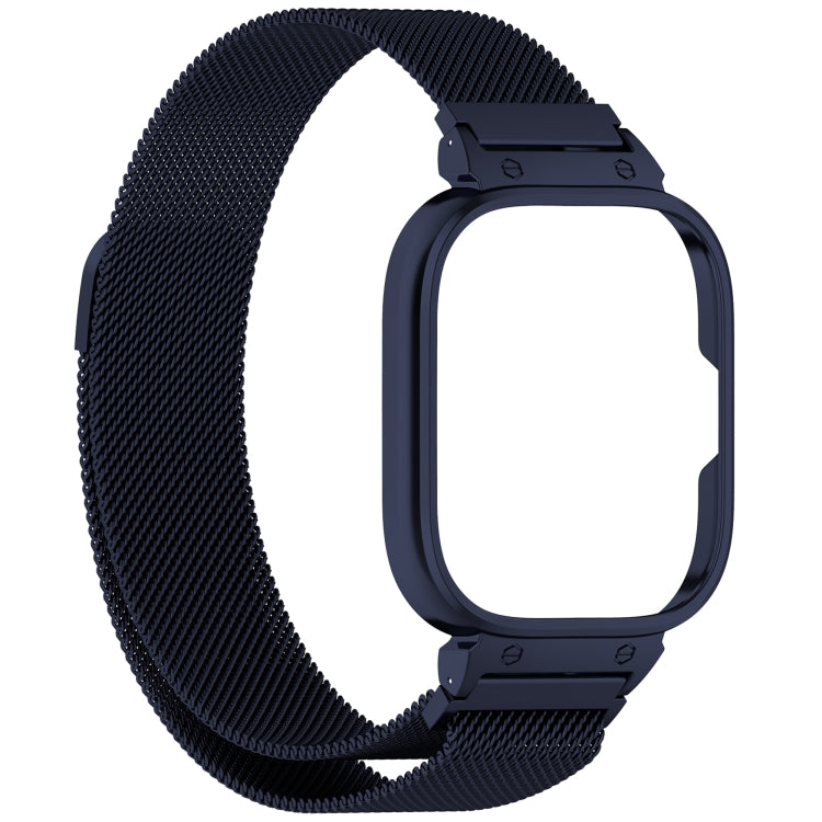 For Redmi Watch 5 Metal Frame Watch Case Integrated Milan Magnetic Steel Mesh Watch Band